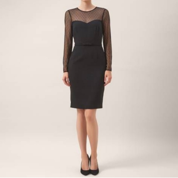 Hobbs London | Fitted Crepe and Lace Dress - Picture 2 of 14